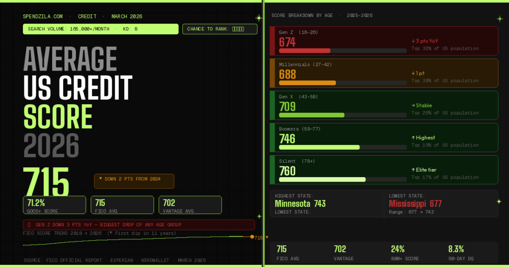 Current Average Credit Score in the US 2026 (Full Breakdown)