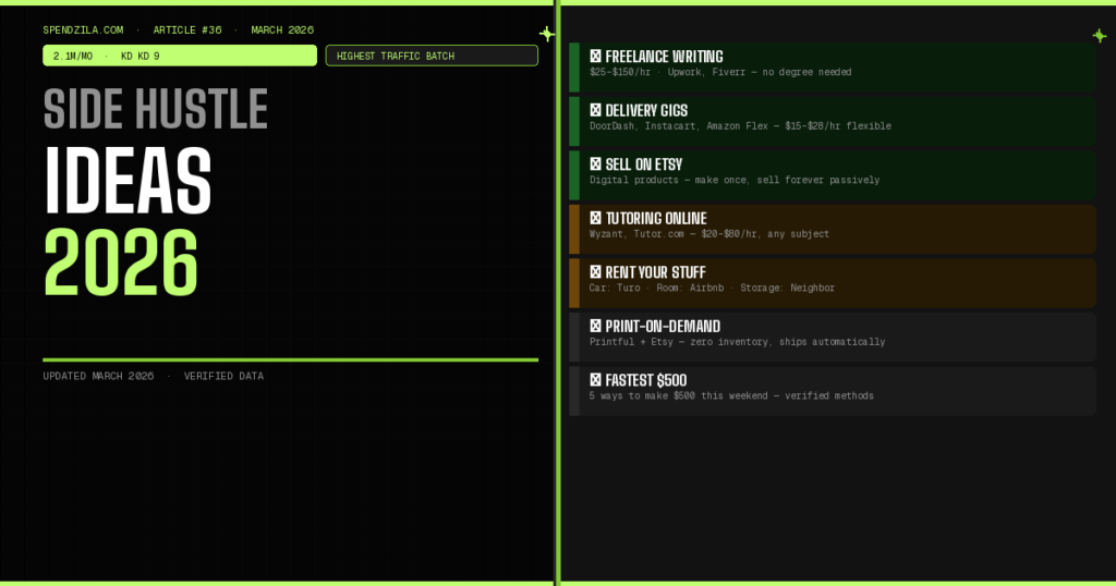 25 Best Side Hustle Ideas in 2026 That Actually Pay (Verified Income Data)